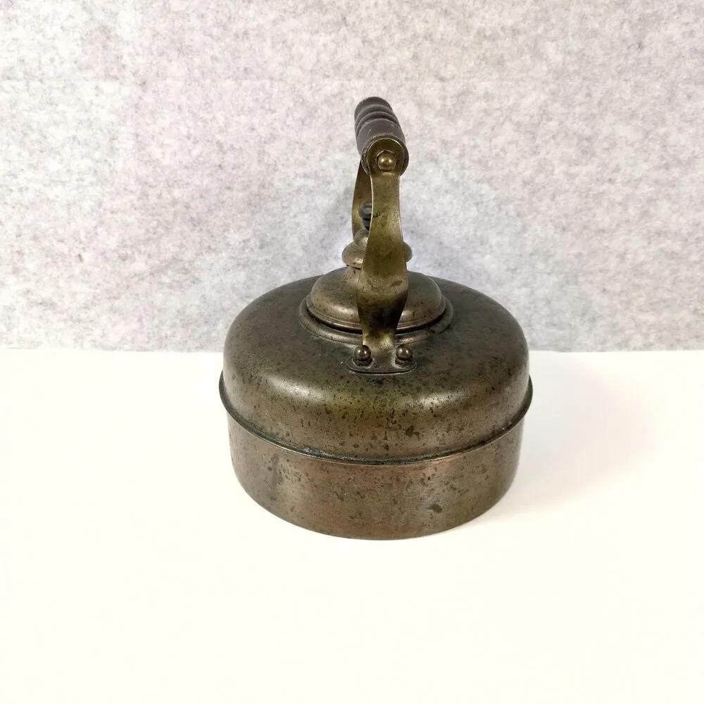 Vintage Simplex Patent Solid Copper Tea Kettle Made in England Wood Handle